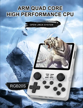 Uus RGB20S Handheld mängukonsooli Retro Avatud Lähtekoodiga Süsteemi RK3326 3,5-Tolline 4:3 IPS Ekraan Laste Kingitused
