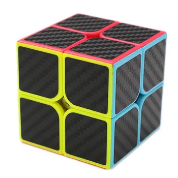 2x2x2 Carbon Fiber Kleebis Magic Cube Puzzle 2x2 Speed Cube Magic Cube Puzzle Kingitus Hariduslik Mänguasi Lastele