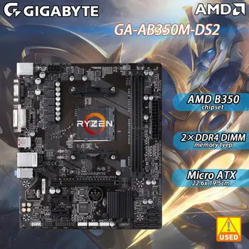 AM4 emaplaadi jaoks Ryzen 5600 GA-AB350M-DS2 koos AMD B350 kiibistik Pesa AM4 2 x DDR4 32 GB M. 2 SATA pesa PCI Express 3.0 Micro ATX