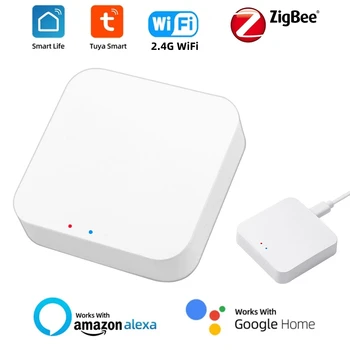 Tuya ZigBee Gateway Smart Home Hub ZigBee Silla Smart Elu Remote Control Protocol Traadita WiFi koostööd Alexa Google Kodu