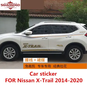 Auto kleepsud Nissan X-Trail 2014-2020 Välimus mood kleebised Uus X-Trail talje joont värvi riba kleebis tarvikud