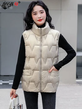 Läikiv Alla Puuvillased Särgid Liiga 80kg Talvel Paksenema Pundunud Chaleco korea Fashion Varrukateta Jakid Soe Lumi Kanda Vest