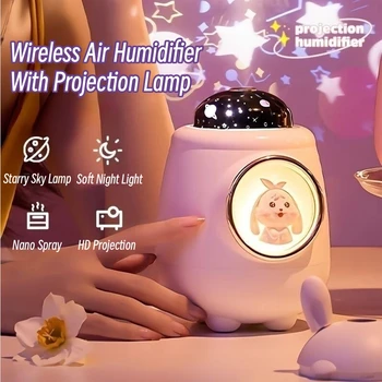 Kaasaskantav Õhu Niisutaja Auto-ümberringi Projektsioon Lamp 2000mAh USB Laetav Lõhn Difuusor Home Office Vaikne Tegija Udu