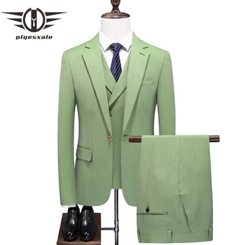 Slim Fit Õuna Roheline, Meeste Ülikonnad, Mis On Mõeldud Pulm 2023 Peigmees Kostüüm Homme 3 Tükki Elegantne Meeste Poole Kõnniteed Sobib Kõrge Kvaliteedi Q734