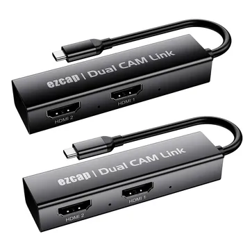 Ezcap314 Kaks Porti, HDMI Video Capture Card Dual HDMI Tüüp C Mäng Diktofon HD 1080p 60fps jaoks PS4 Xbox Kaamera PC Live Streaming