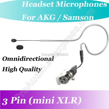 MICWL XLR-3-Pin mini Must Wireless kõrva konks Peakomplekti Mikrofon AKG Simson Kaksikud Traadita Beltpack Mic Saatja