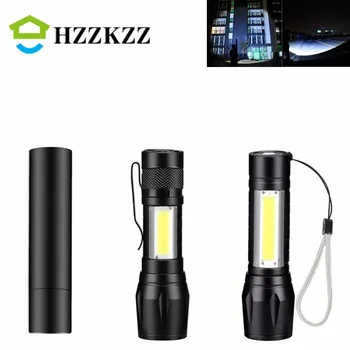 Portable LED Taskulamp XPE COB Taskulamp koos 3 Transpordiliikide Laetav Zoom Taskulamp Kerge, Veekindel, Telkimine Valgus