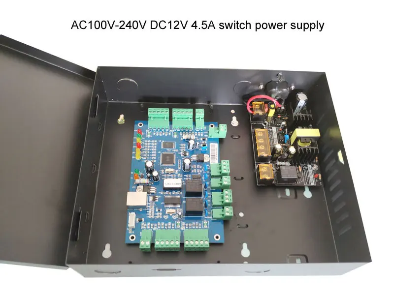 TCP-IP-Kaks Uksega Access Controller Kit With Power Juhul 110V/220V Toide Multi-Juurdepääsu Funktsioon Tulekahju Häire.Sn:B02-Komplekt