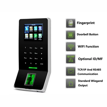 2,4-tolline LCD Biomeetriliste WIFI-Sõrmejälje Juurdepääsu Kontroll tööajaarvestussüsteem TCP/IP-RJ45 Sõrmejälje Lugeja Englsih Keel