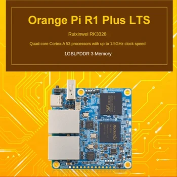 Oranž Pi R1 Pluss LTS RK3328 Cortex-A53 Quad-Core 64-Bit 1GB LPDDR3 Arengu Pardal Dual Gigabit Ethernet Porti