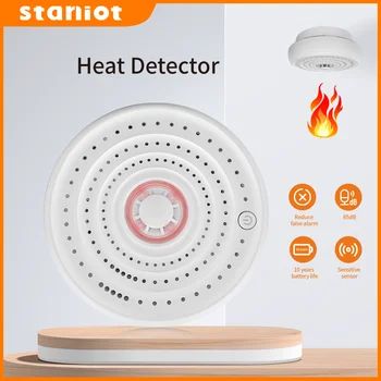 Smart Home Traadita Soojuse Detektor 85dB Kõrge Detsibelli Tulekindel Temperatuuri Andur 10 Aastat Aku Eluiga Alarm Süsteem