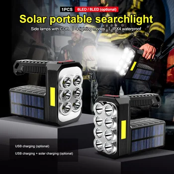 Suure võimsusega led-taskulambid Päikese Laetav Võimas Taskulamp Ultra Bright Väljas Multi-function Kaasaskantav Tõrvik Prožektor