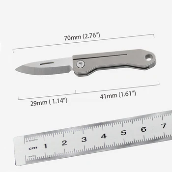 Titaan mini kokkuklapitavad nuga express nuga laukullista edc võtmehoidja enesekaitse ripats kiri konserviavaja Kokkuklapitavad taskunuga