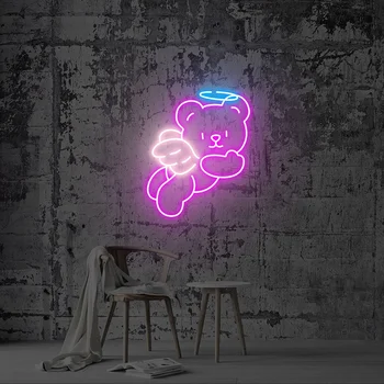 Anime Karu Neoon Märk Kohandatud Loomade LED Tuled Cartoon Tuled Seina Art Decor, Lapsed, Beebi Magamistoas Öö Lambi Maagiline Tüdruk Tuled