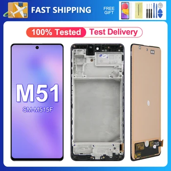 M51 100% Test Kõrge Huality Samsung Galaxy M51 M515 M515F M515F/DS-LCD puuteekraan, Digitizer Assamblee Osad Samsung M51