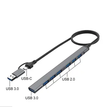 USB 3.0 Type-c Docking Station 4 Porti 7 Pordid USB-Tüüp C-HUB PVC Alumiiniumist Multi-port Hub-Arvuti Hub