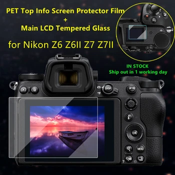 2TK Nikon Z6 Z6II Z7 Z7II Kaamera Kaitsva isekleepuvad Klaas Main LCD Display + Film Info Screen Protector Guard Kate