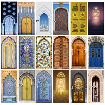 Moslemid Islami Stiilis Uks Kleebis Retro Arch Arhitektuurne Projekteerimine Meka Moðee Veekindel Kodu Kaunistamiseks Veranda Tapeet Seinamaaling