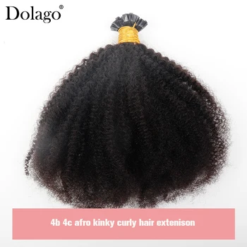 4B 4C Fusion juuksepikendusi Afro Krussis Lokkis juustest Kimbud Keratiin Korter K Nippi Juuste Pikendamine Naiste Naturl Must Dolago