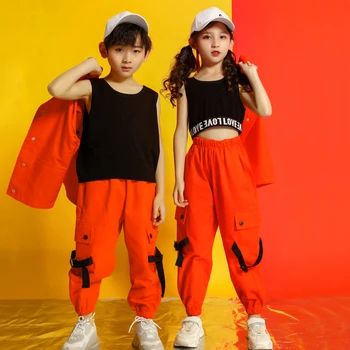 Lapsed Cargo Püksid Lühikese Varrukaga Jakk, Mantel, Hip-Hop Riided Riided Jazz Tantsu Kostüüm Tüdrukud Poisid Ballroom Tantsimine Streetwear