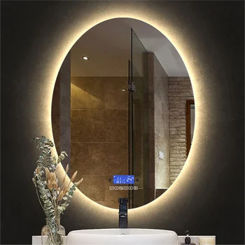Ovaalne Hele Vannituba Peegel Led Glass Juhitava Euroopa Vannitoa Peegli Lüliti Hotel Banheiro Inteligente Siseviimistlus