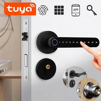 Tuya Biomeetriliste Sõrmejälgede Smart Ukse Lukk Parool Elektrooniline Digitaalne Lukustada Võtmeta Sisenemine Ukse Nupud lukustada Magamistoaga Kodu