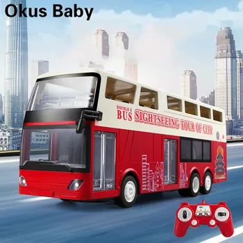 2023 Travel Bus Sulamist Mudel 1:18 kiire võidusõiduauto Kahekorruseline Buss Mudeli Heli, Valgus RC vaatamisväärsusi Bussi Mänguasjad Poistele
