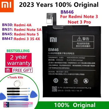 Xiao Mi Originaal Aku Xiaomi Redmi 3 3S 3X 4X 3 pro Märkus 3 5 5A 4A Pro Mi 5X BM46 BM47 BN30 BN31 BN45 Asendamine Aku