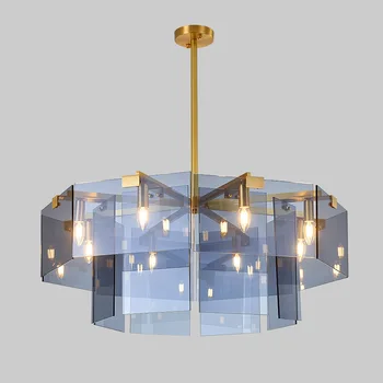 Postmodernistlik luksus LED-lühter valgustus Sinine klaas, mis rippus lamp Põhjamaade elutuba restoran inventar magamistuba valgustid