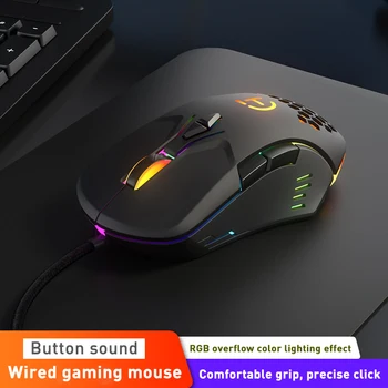RGB Wired Gaming Mouse Ergonoomiline 2400DPI Optiline 7D Nuppu, USB-Juhtmega Hiirt Helendav Juhtmega Hiired Office Sülearvuti Hiired