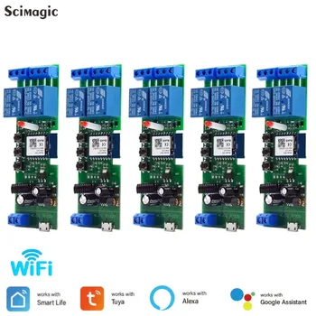 5TK Tuya Wifi 2CH Smart Switch Module RF 433mhz Kontrolli Universaalne Traadita Smart Home Relee Toetab Alexa Google Ei Shell