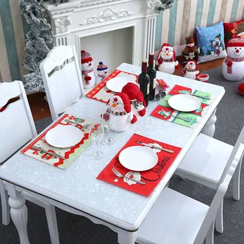 Häid Jõule Köök Placemat Ornament Dinnerware Linikud Kaussi Cup Pad Home Decor Xmas Kingitused Navidad Uus Aasta 2022