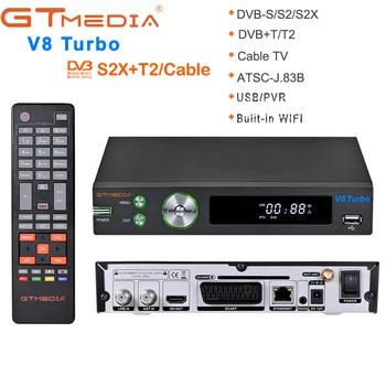 TV Vastuvõtja GTMEDIA V8 TURBO Täielik H1080P DVB-S2/S2X/T2/Cable/J. 83B H. 265 Digital Satellite Receiver Video Mängija, Sisseehitatud WiFi