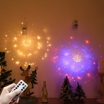 120/200 LED Jõulud Tuled Ilutulestiku Kerge USB Festoon Kauge Tänava Vanik jõulukaunistused Kodus head Uut Aastat 2024