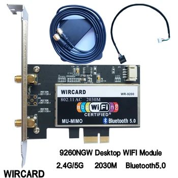 WIRCARD Wireless-AC 9260 AC Intel 9260ac 9260NGW 802.11 ac 2030Mbps PCI-e PCIE 1X WiFi Adapter BT 5.0 Võrgu Kaart