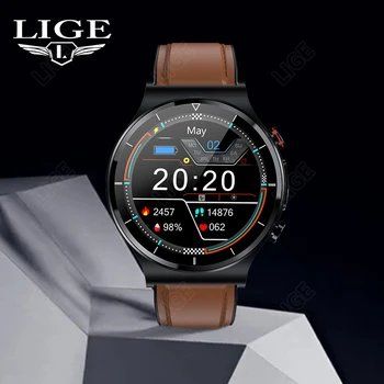 LIGE PPG+EKG Mehed Smart Watch Vere Hapniku Temperatuur Traadita Laadimise Täis Touch IP68 Veekindel Smart Kellad Android ja IOS