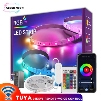 TUYA RGB LED Riba Tuled (kaug 12V luces LED WIFI paindlik led 20M teip on veekindel muusika sünkroonimine led riba kodus tuba