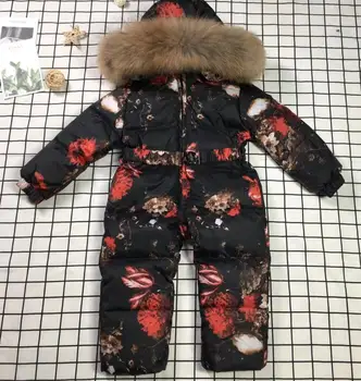 Tõeline karusnaha 2021 Talve Jope lapse jakid laste kombekas Lill lumi ülikond tüdruk alla romper suusa-pealisrõivad