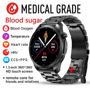 2023 Uus veresuhkru Smartwatch 1.39 -tolline 360*360 HD-Touch Suure Ekraaniga EKG Smart Watch Järelevalve mitteinvasiivne Veresuhkru
